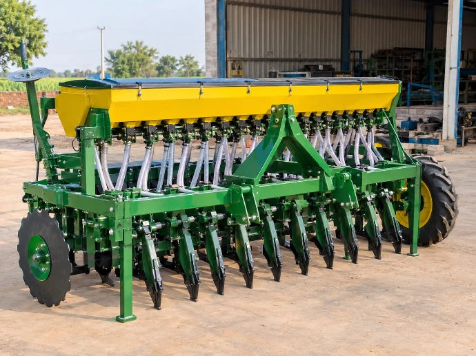 Agricultural seed drill machine manufactured by Jangra Agri Works.